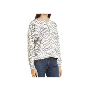 Rails Marlo Ivory Gradient Tiger Striped Sweatshirt